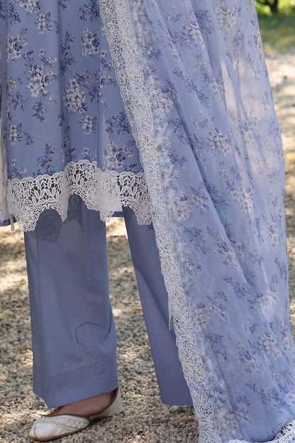 3 Piece Unstitched Embroidered Printed Lawn Suit