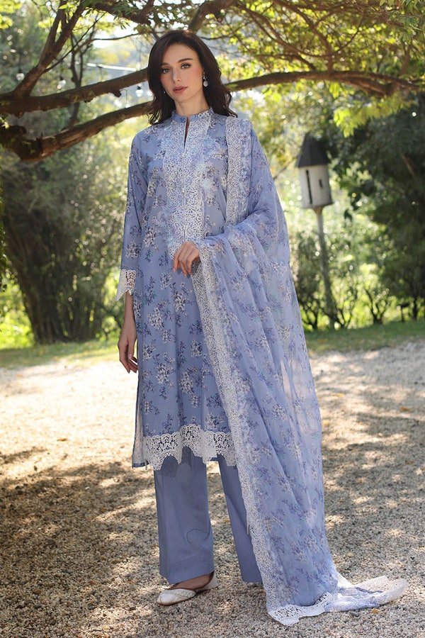 3 Piece Unstitched Embroidered Printed Lawn Suit