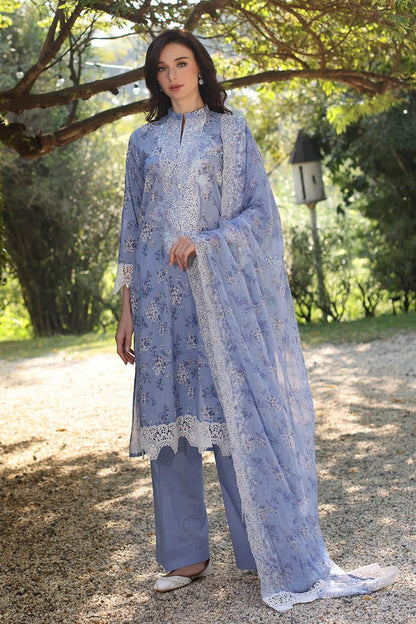 3 Piece Unstitched Embroidered Printed Lawn Suit