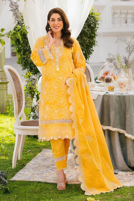 3 Piece Unstitched Embroidered Lawn Suit