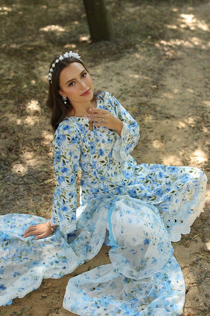 3 Piece Unstitched Embroidered Printed Lawn Suit