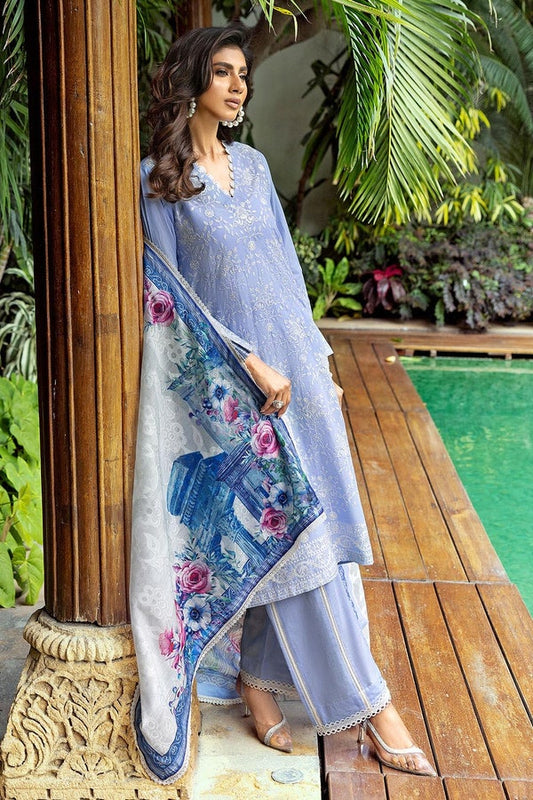3 Piece Unstitched Embroidered Lawn Suit