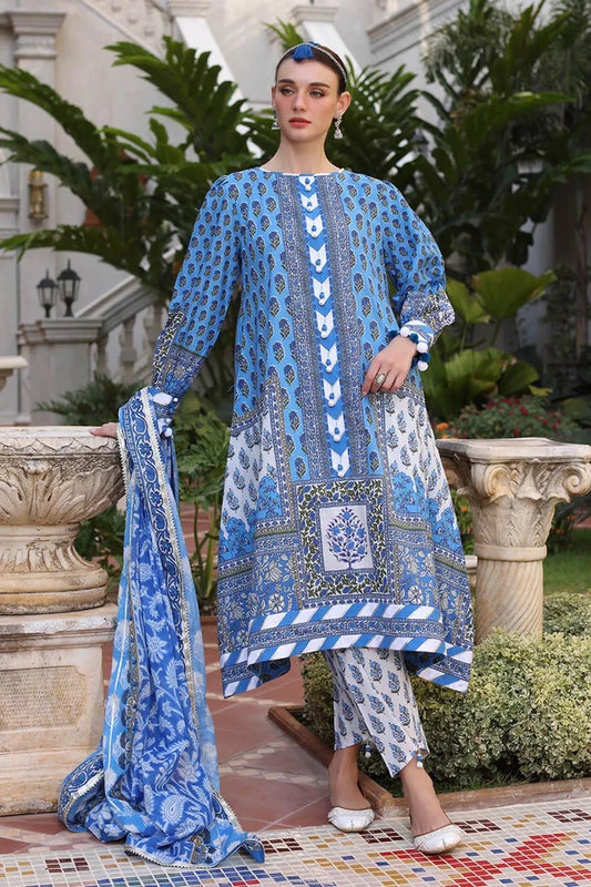 3 Piece Unstitched Printed Lawn Suit