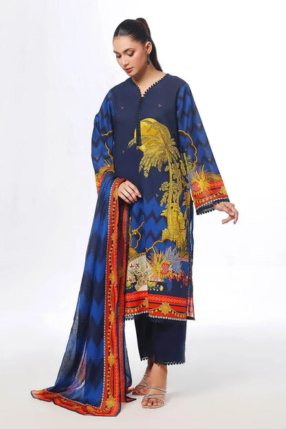 3 Piece Unstitched Printed Lawn Suit