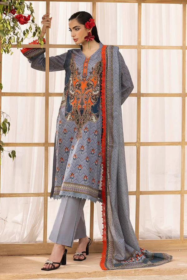 3 Piece Unstitched Printed Lawn Suit