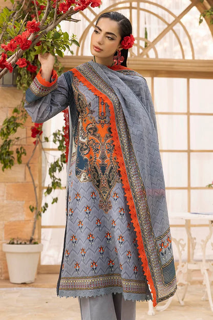 3 Piece Unstitched Printed Lawn Suit