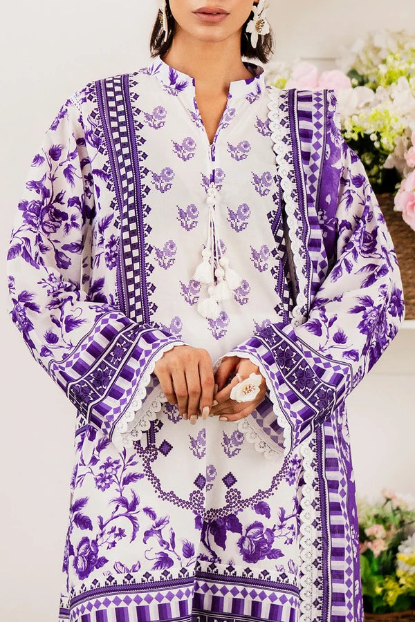 3 Piece Unstitched Printed Lawn Suit
