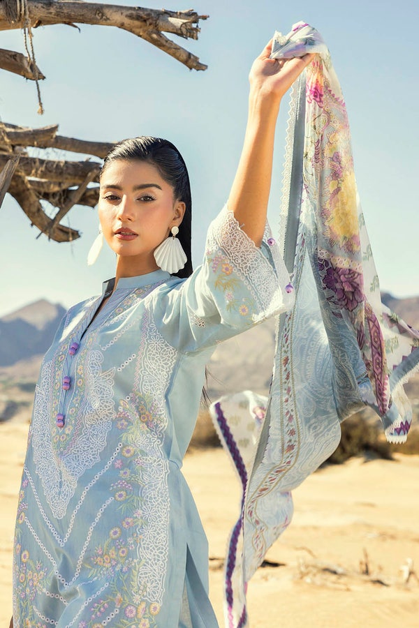 3 Piece Unstitched Embroidered Lawn Suit