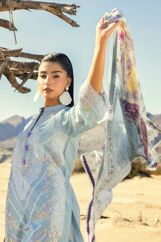 3 Piece Unstitched Embroidered Lawn Suit