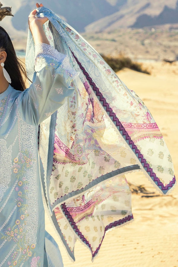 3 Piece Unstitched Embroidered Lawn Suit