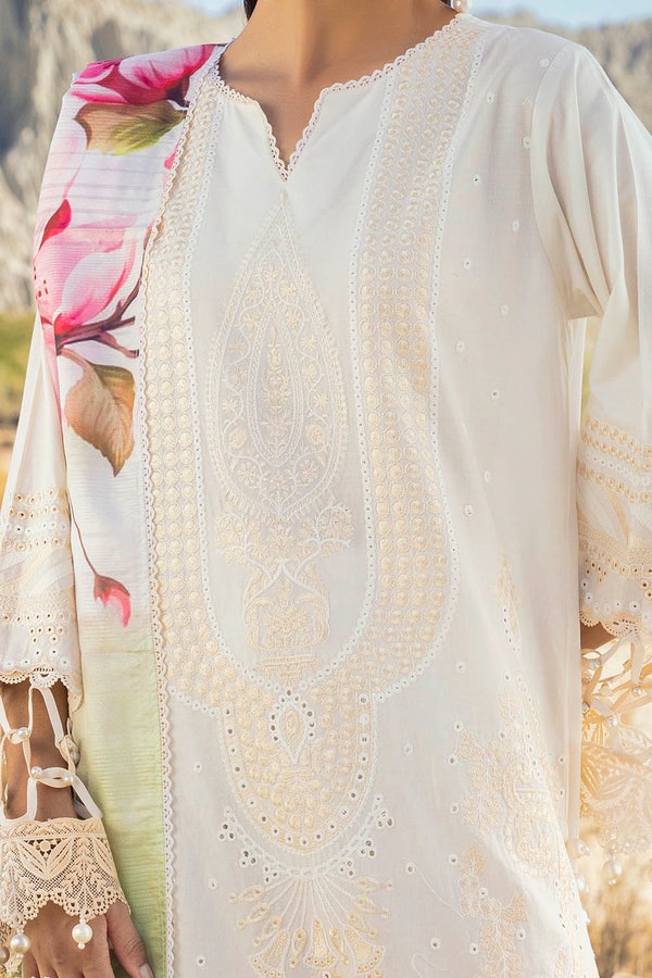 3 Piece Unstitched Embroidered Lawn Suit