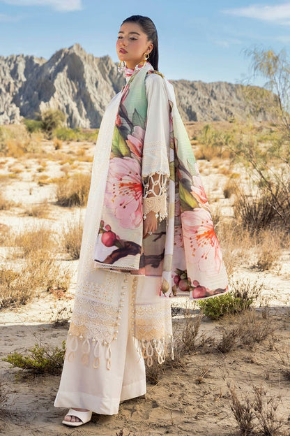 3 Piece Unstitched Embroidered Lawn Suit