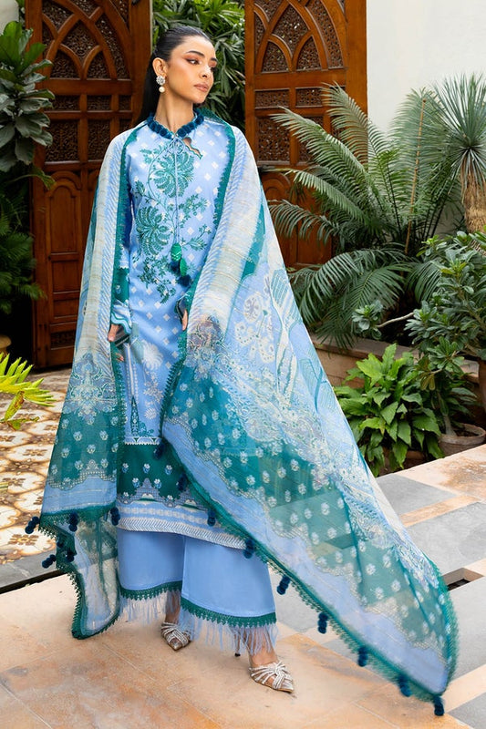 3 Piece Unstitched Embroidered Printed Lawn Suit
