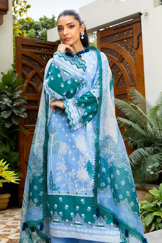 3 Piece Unstitched Embroidered Printed Lawn Suit